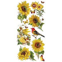 1 Sheet of Stickers Mixed Sunflowers, Birds and Butterflies